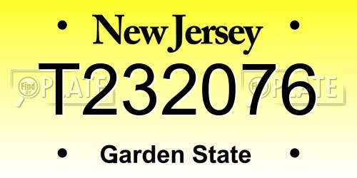 T232076 New Jersey License Plate
