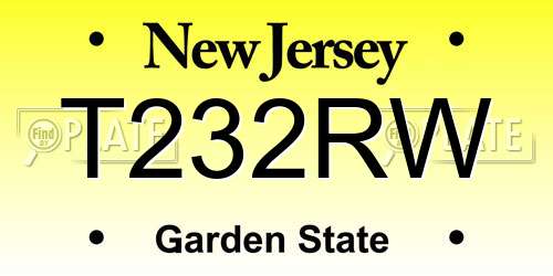 T232RW New Jersey License Plate