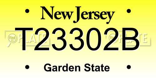T23302B New Jersey License Plate