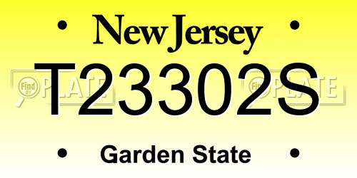 T23302S New Jersey License Plate