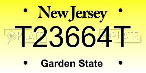 T23664T New Jersey License Plate