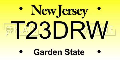 T23DRW New Jersey License Plate
