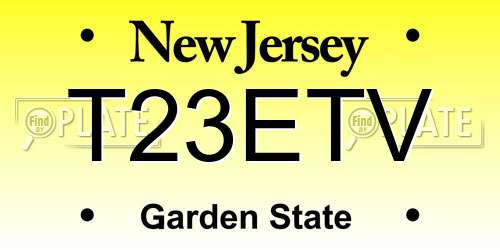 T23ETV New Jersey License Plate