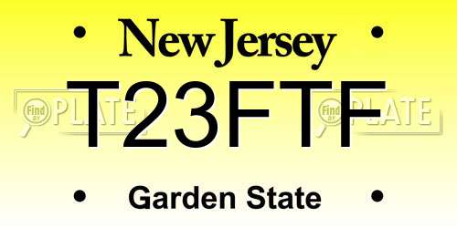 T23FTF New Jersey License Plate