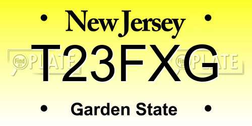 T23FXG New Jersey License Plate
