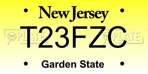 T23FZC New Jersey License Plate