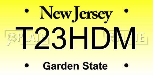 T23HDM New Jersey License Plate
