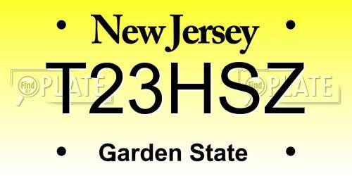 T23HSZ New Jersey License Plate