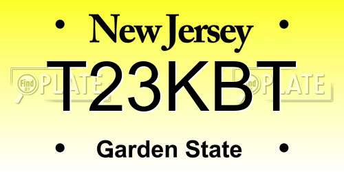 T23KBT New Jersey License Plate