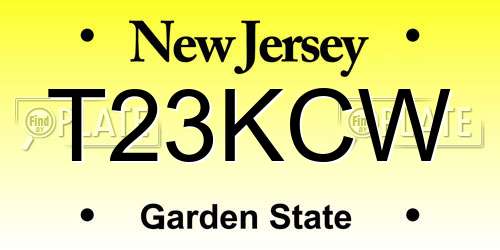 T23KCW New Jersey License Plate