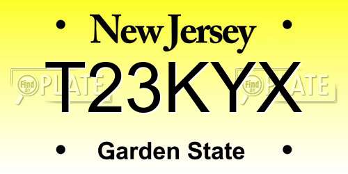 T23KYX New Jersey License Plate