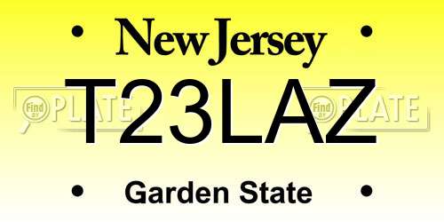 T23LAZ New Jersey License Plate