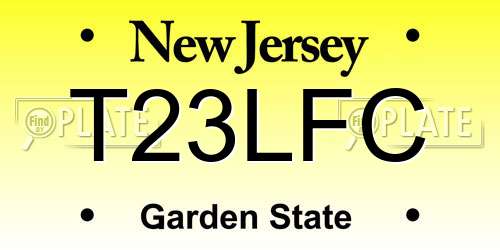 T23LFC New Jersey License Plate