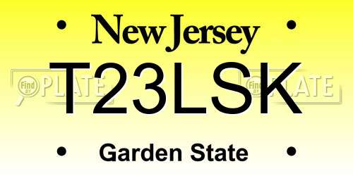 T23LSK New Jersey License Plate