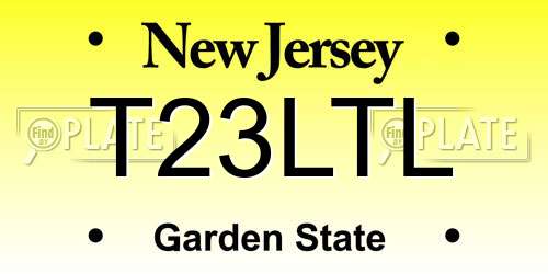 T23LTL New Jersey License Plate