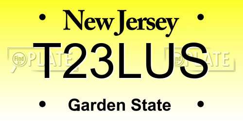 T23LUS New Jersey License Plate