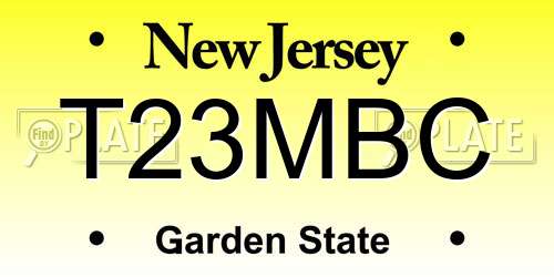 T23MBC New Jersey License Plate