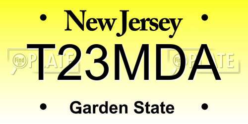 T23MDA New Jersey License Plate