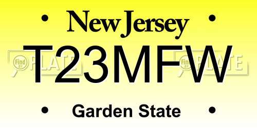 T23MFW New Jersey License Plate