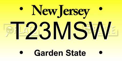 T23MSW New Jersey License Plate