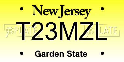 T23MZL New Jersey License Plate