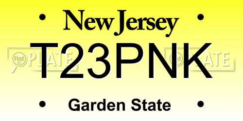 T23PNK New Jersey License Plate