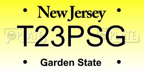 T23PSG New Jersey License Plate