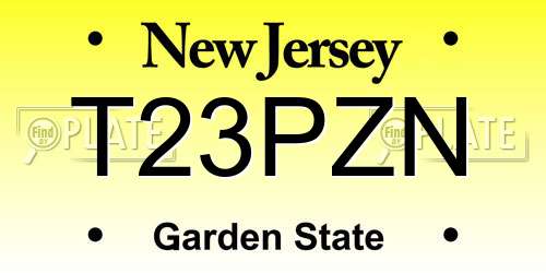 T23PZN New Jersey License Plate