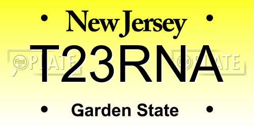 T23RNA New Jersey License Plate