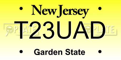 T23UAD New Jersey License Plate
