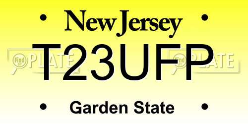 T23UFP New Jersey License Plate