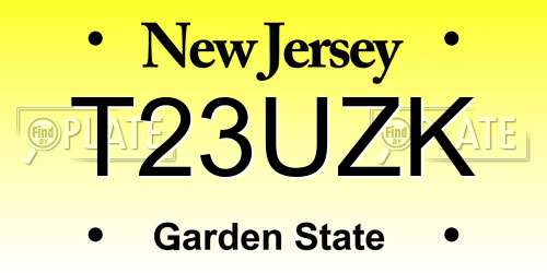 T23UZK New Jersey License Plate