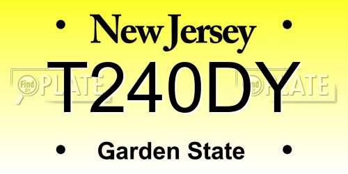 T240DY New Jersey License Plate