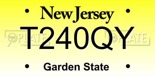 T240QY New Jersey License Plate