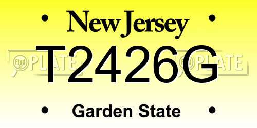 T2426G New Jersey License Plate