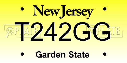 T242GG New Jersey License Plate