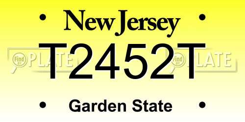T2452T New Jersey License Plate