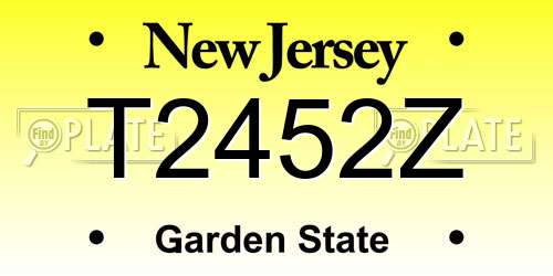 T2452Z New Jersey License Plate