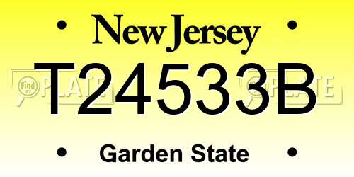 T24533B New Jersey License Plate