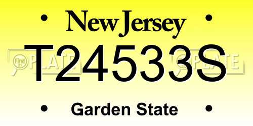 T24533S New Jersey License Plate