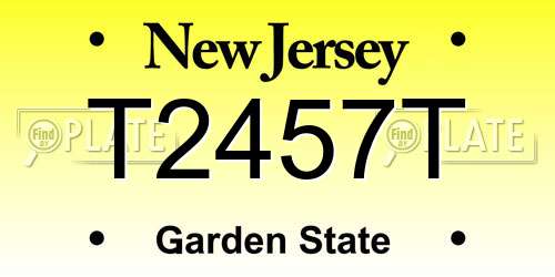 T2457T New Jersey License Plate