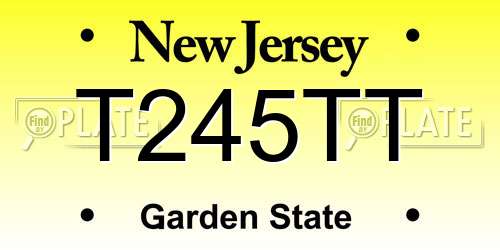 T245TT New Jersey License Plate