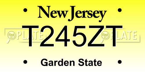 T245ZT New Jersey License Plate