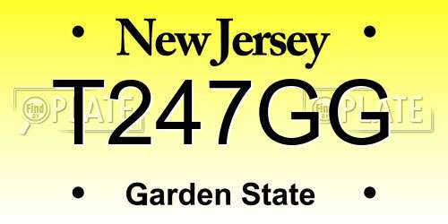 T247GG New Jersey License Plate