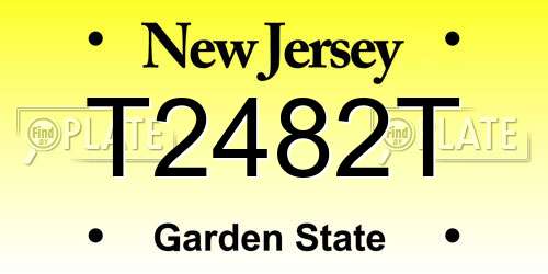 T2482T New Jersey License Plate