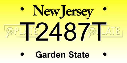 T2487T New Jersey License Plate