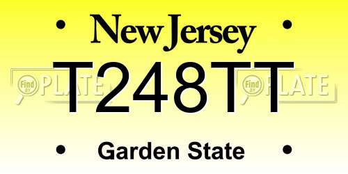 T248TT New Jersey License Plate
