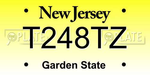 T248TZ New Jersey License Plate