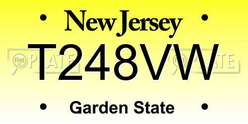 T248VW New Jersey License Plate