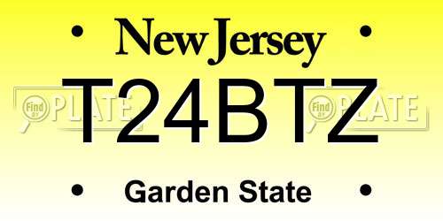 T24BTZ New Jersey License Plate